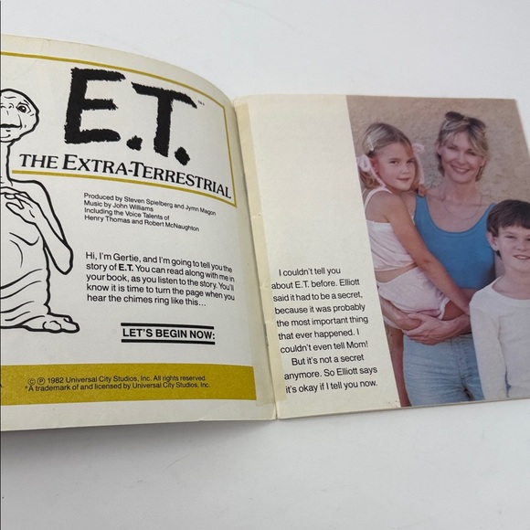 MCM 24 page Book E.T. The Extra Terrestrial as told by Gertie BOOK ONLY Vintage - Picture 3 of 4
